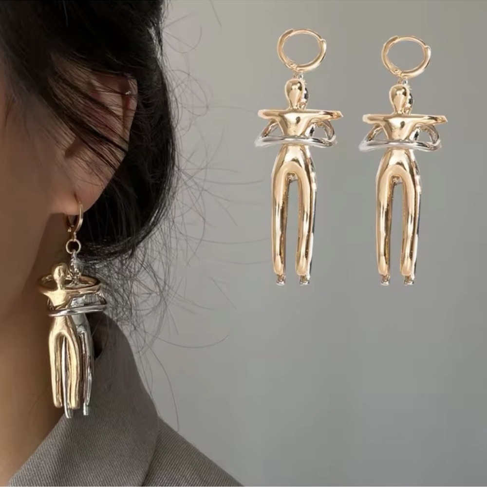 Sculptural Figure Lovers Earrings